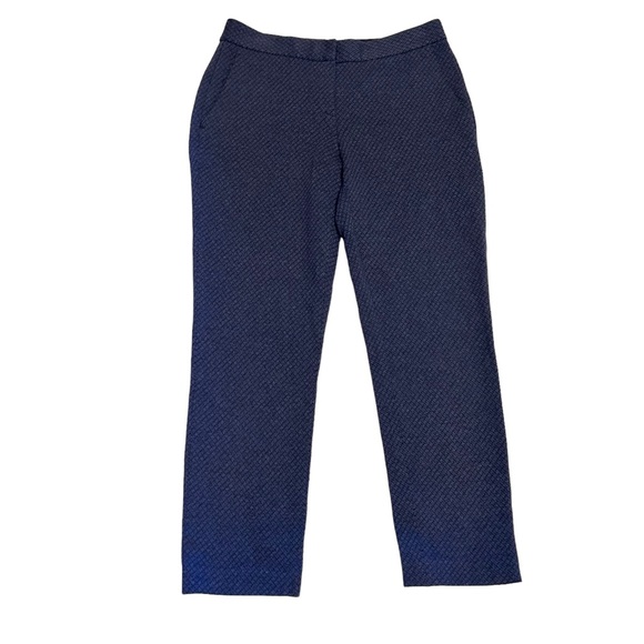 Theory | Testra 2B Cigarette Ankle Trousers Blue & Black Size 0 - Picture 2 of 16